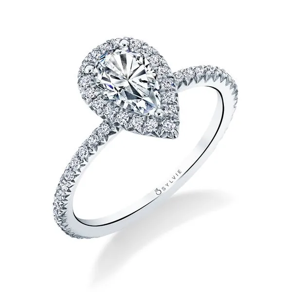 Women's Pear Shaped Classic Halo Engagement Ring - Vivian Diamond Showcase Longview, WA