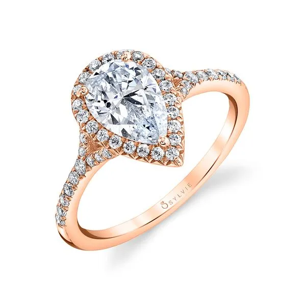 Women's Pear Shaped Halo Engagement Ring - Alexandra Mitchell's Jewelry Norman, OK