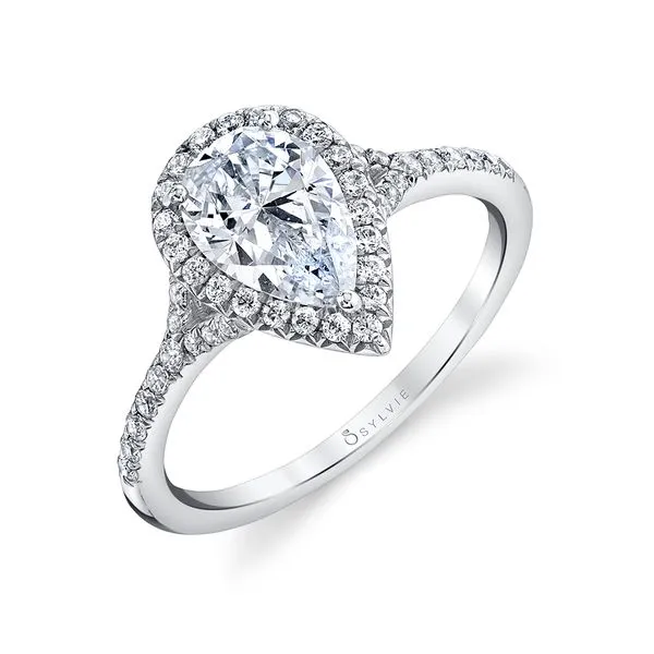 Women's Pear Shaped Halo Engagement Ring - Alexandra Mitchell's Jewelry Norman, OK