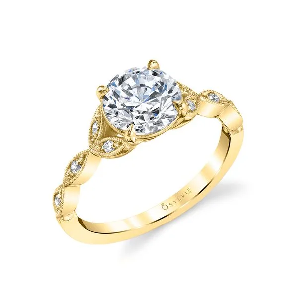Women's Round Cut Unique Vintage Engagement Ring - Frederique Mitchell's Jewelry Norman, OK