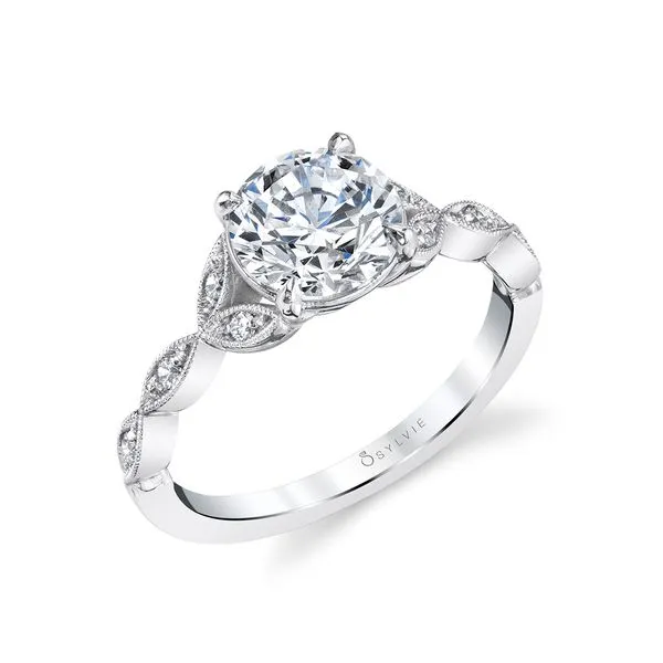 Women's Round Cut Unique Vintage Engagement Ring - Frederique Diamond Showcase Longview, WA