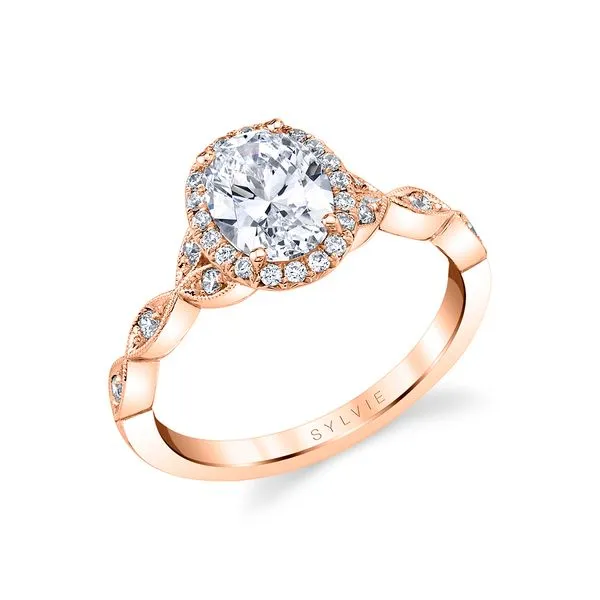 Women's Oval Cut Unique Vintage Halo Engagement Ring - Frederique Diamond Showcase Longview, WA