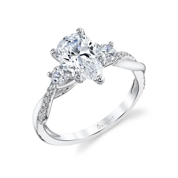 Women's Pear Shaped Three Stone Twist Engagement Ring - Evangeline Diamond Showcase Longview, WA