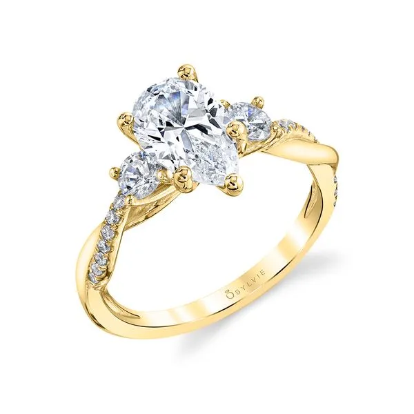 Women's Pear Shaped Three Stone Twist Engagement Ring - Evangeline Diamond Showcase Longview, WA