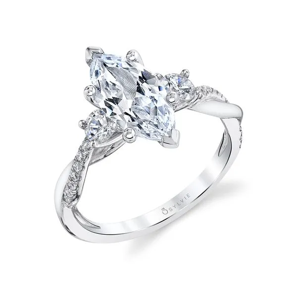 Women's Marquise Cut Three Stone Twist Engagement Ring - Evangeline Mitchell's Jewelry Norman, OK