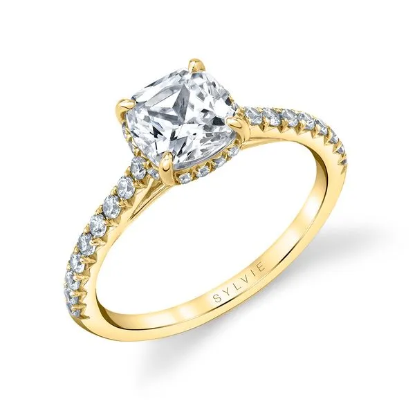 Women's Cushion Cut Classic Hidden Halo Engagement Ring - Harmonie Diamond Showcase Longview, WA