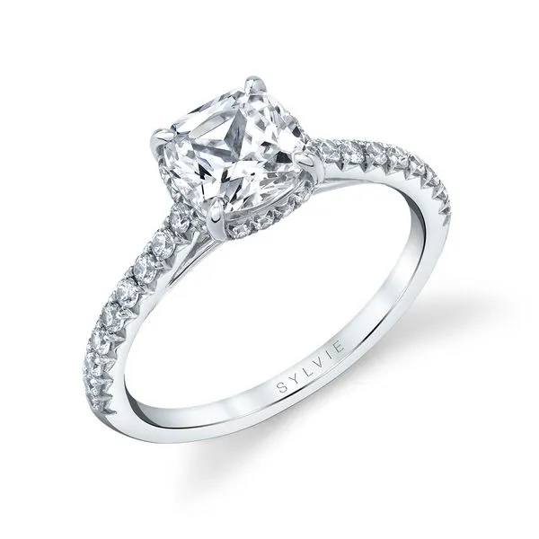 Women's Cushion Cut Classic Hidden Halo Engagement Ring - Harmonie Diamond Showcase Longview, WA