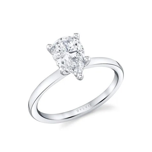 Women's Pear Shaped Solitaire Engagement Ring - Dominique Stuart Benjamin & Co. Jewelry Designs San Diego, CA