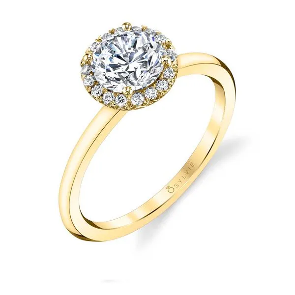 Women's Round Cut Solitaire Halo Engagement Ring - Elsie Diamond Showcase Longview, WA