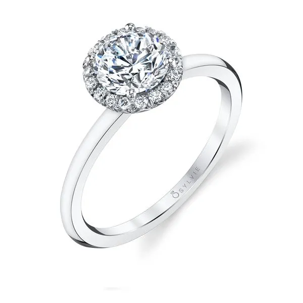 Women's Round Cut Solitaire Halo Engagement Ring - Elsie Mitchell's Jewelry Norman, OK