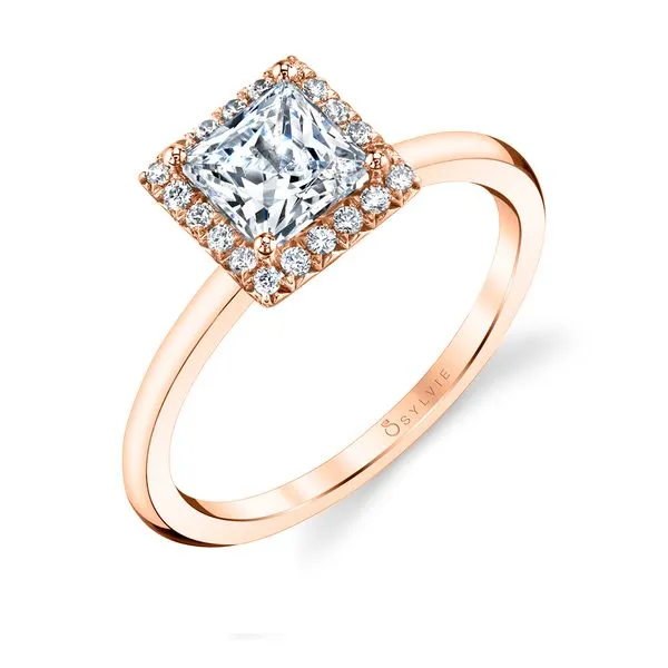 Women's Princess Cut Solitaire Halo Engagement Ring - Elsie Diamond Showcase Longview, WA