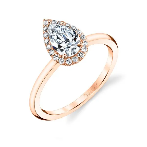 Women's Pear Shaped Solitaire Halo Engagement Ring - Elsie Diamond Showcase Longview, WA