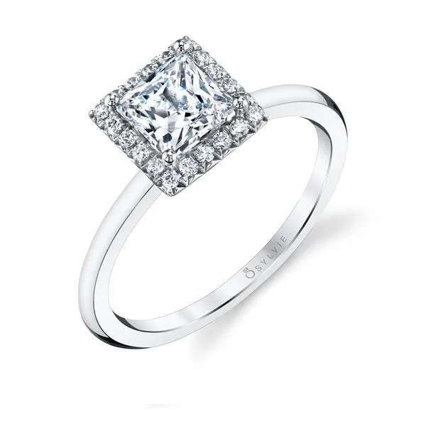 Women's Princess Cut Solitaire Halo Engagement Ring - Elsie Diamond Showcase Longview, WA