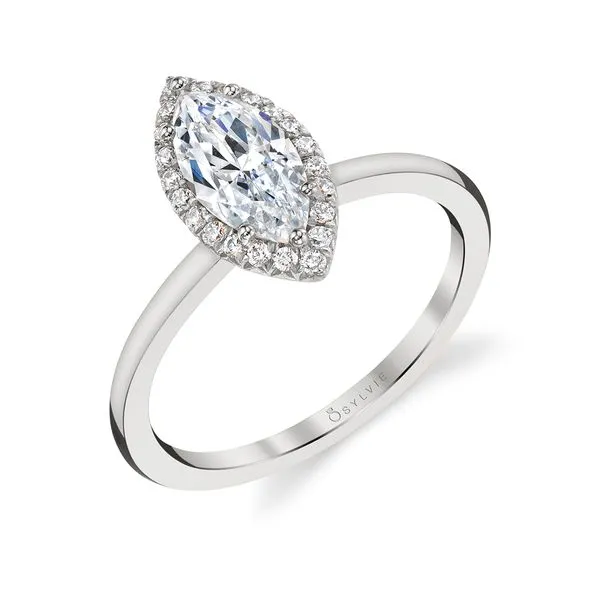 Women's Marquise Cut Solitaire Halo Engagement Ring - Elsie Diamond Showcase Longview, WA