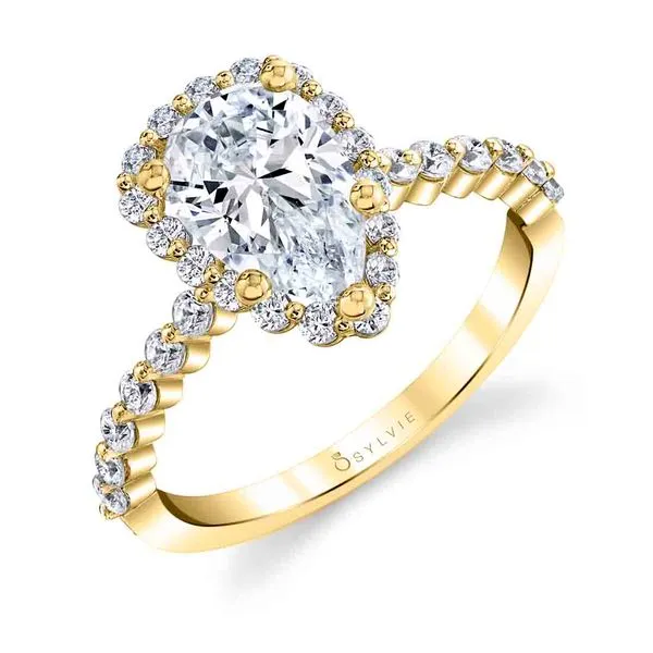 Women's Pear Shaped Classic Halo Engagement Ring - Athena Diamond Showcase Longview, WA