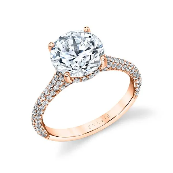 Women's Round Cut Hidden Halo Pave Engagement Ring - Peighton Cellini Design Jewelers Orange, CT