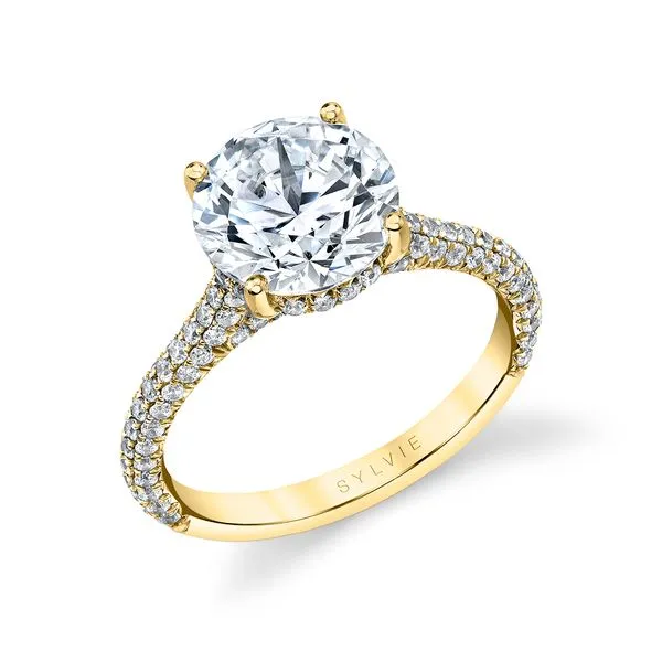 Women's Round Cut Hidden Halo Pave Engagement Ring - Peighton Diamond Showcase Longview, WA