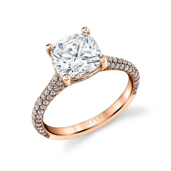 Women's Cushion Cut Hidden Halo Pave Engagement Ring - Peighton Mitchell's Jewelry Norman, OK