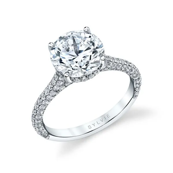 Women's Round Cut Hidden Halo Pave Engagement Ring - Peighton Diamond Showcase Longview, WA