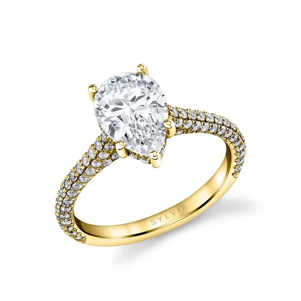 Women's Pear Shape Hidden Halo Pave Engagement Ring - Peighton Diamond Showcase Longview, WA