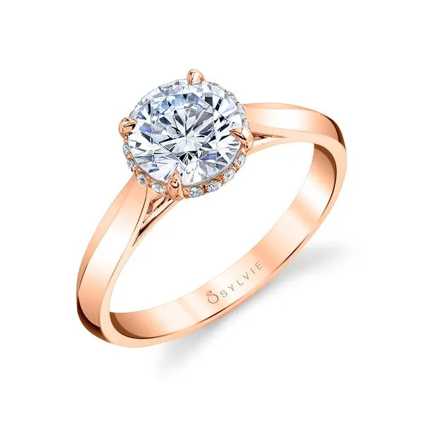 Women's Round Cut Hidden Halo Solitaire Engagement Ring - Fae Diamond Showcase Longview, WA