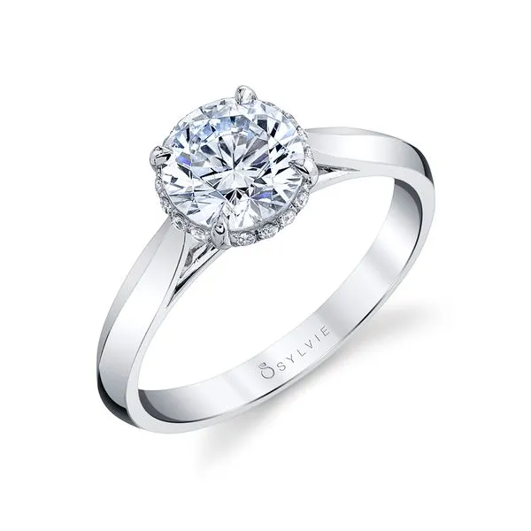 Women's Round Cut Hidden Halo Solitaire Engagement Ring - Fae Castle Couture Fine Jewelry Manalapan, NJ