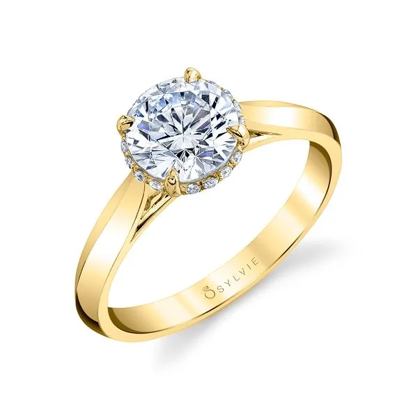 Women's Round Cut Hidden Halo Solitaire Engagement Ring - Fae Diamond Showcase Longview, WA