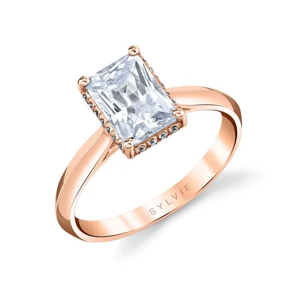 Women's Radiant Cut Hidden Halo Solitaire Engagement Ring - Fae Diamond Showcase Longview, WA