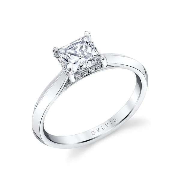 Women's Princess Cut Hidden Halo Solitaire Engagement Ring - Fae Diamond Showcase Longview, WA