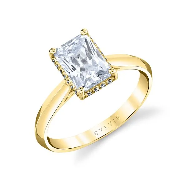 Women's Radiant Cut Hidden Halo Solitaire Engagement Ring - Fae Diamond Showcase Longview, WA