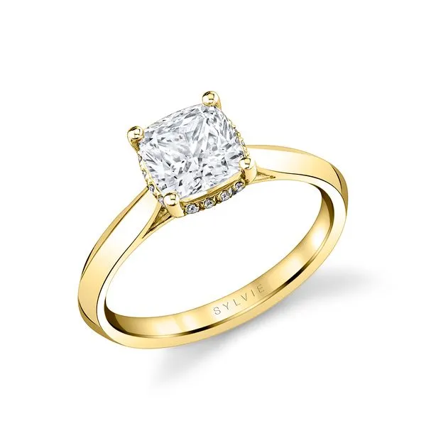Women's Cushion Cut Hidden Halo Solitaire Engagement Ring - Fae Diamond Showcase Longview, WA