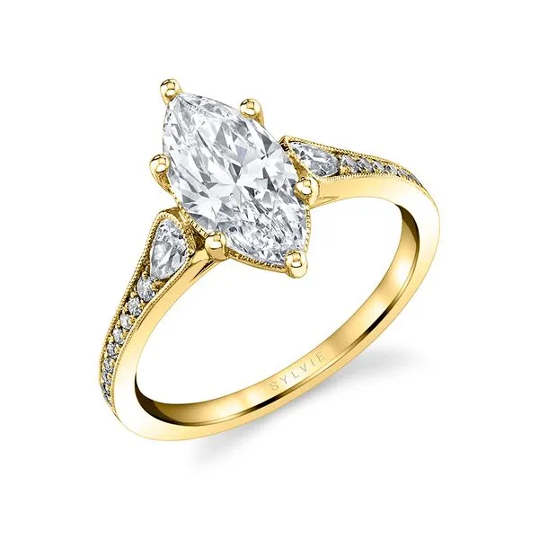 Women's Marquise Cut Unique Engagement Ring - Esmeralda Stuart Benjamin & Co. Jewelry Designs San Diego, CA