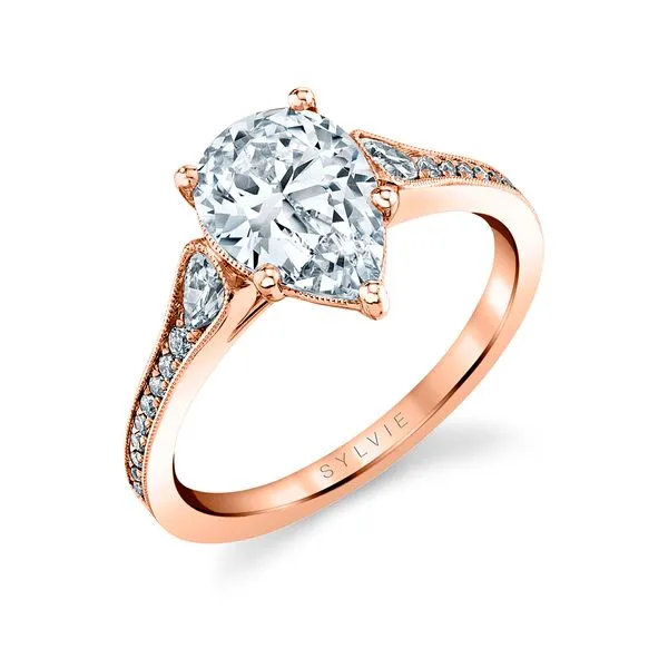 Women's Pear Shaped Unique Engagement Ring - Esmeralda Stuart Benjamin & Co. Jewelry Designs San Diego, CA