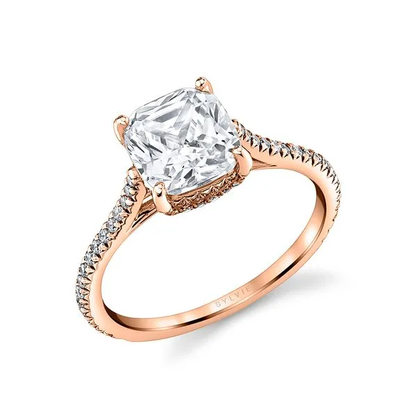 Women's Cushion Cut Classic Hidden Halo Engagement Ring - Steffi D'Errico Jewelry Scarsdale, NY
