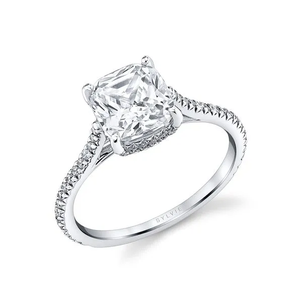 Women's Cushion Cut Classic Hidden Halo Engagement Ring - Steffi Diamond Showcase Longview, WA