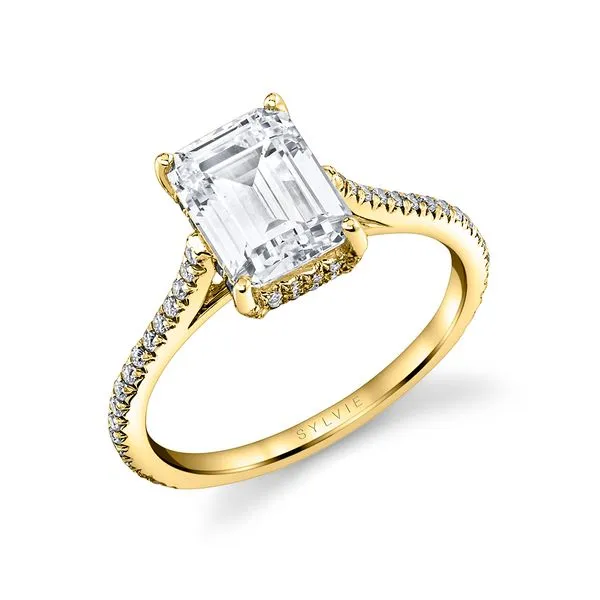 Women's Emerald Cut Classic Hidden Halo Engagement Ring - Steffi Diamond Showcase Longview, WA