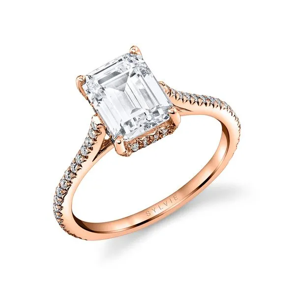 Women's Emerald Cut Classic Hidden Halo Engagement Ring - Steffi Diamond Showcase Longview, WA