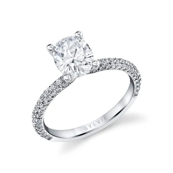 Women's Oval Cut Classic Pave Engagement Ring - Braylin Diamond Showcase Longview, WA