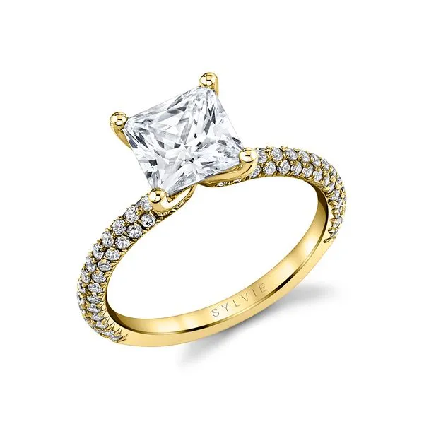 Women's Princess Cut Classic Pave Engagement Ring - Braylin Diamond Showcase Longview, WA