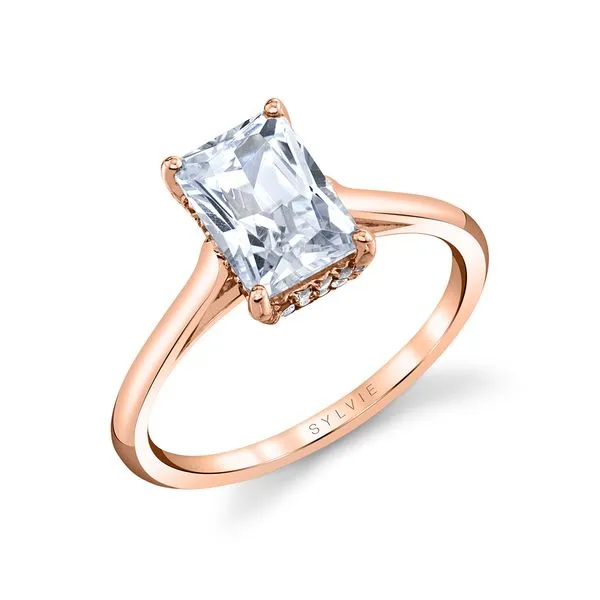 Women's Radiant Cut Solitaire Hidden Halo Engagement Ring - Carter Diamond Showcase Longview, WA