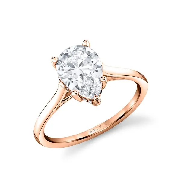 Women's Pear Shaped Solitaire Hidden Halo Engagement Ring - Carter Cellini Design Jewelers Orange, CT