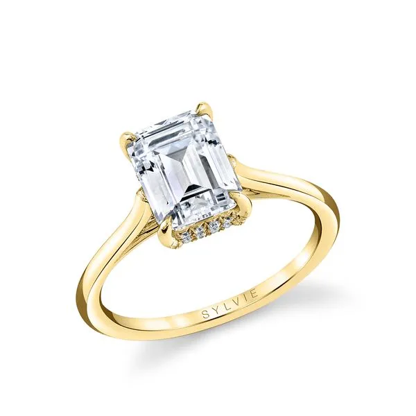 Women's Emerald Cut Solitaire Hidden Halo Engagement Ring - Carter Diamond Showcase Longview, WA