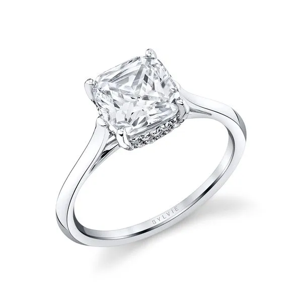 Women's Cushion Cut Solitaire Hidden Halo Engagement Ring - Carter Mitchell's Jewelry Norman, OK