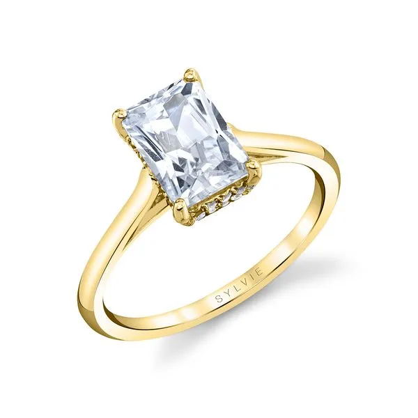 Women's Radiant Cut Solitaire Hidden Halo Engagement Ring - Carter Diamond Showcase Longview, WA