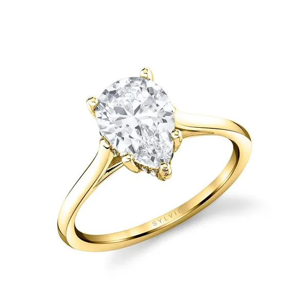 Women's Pear Shaped Solitaire Hidden Halo Engagement Ring - Carter Diamond Showcase Longview, WA