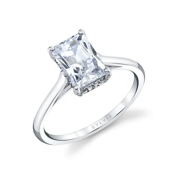 Women's Radiant Cut Solitaire Hidden Halo Engagement Ring - Carter Diamond Showcase Longview, WA