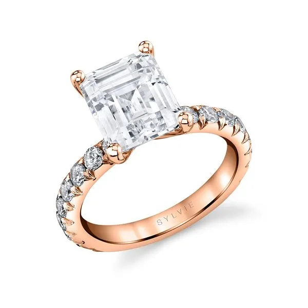 Women's Emerald Cut Classic Wide Band Engagement Ring - Marlise Diamond Showcase Longview, WA