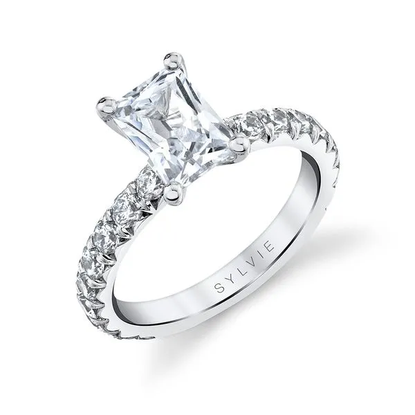 Women's Radiant Cut Classic Wide Band Engagement Ring - Marlise Diamond Showcase Longview, WA