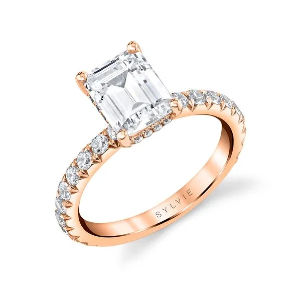 Women's Emerald Cut Classic Wide Band Engagement Ring - Malencia Diamond Showcase Longview, WA