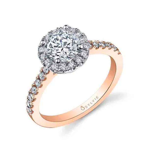 Women's Round Cut Classic Two Tone Halo Engagement Ring - Chantelle Diamond Showcase Longview, WA